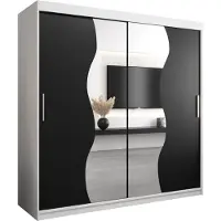 MEBLE KRYSPOL Kleiderschrank, Schiebetürenschrank Schlafzimmer, Schrank mit Spiegel MADRYT 200 cm