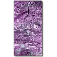 Tulup Glasuhr Wanduhr Küchenuhr Echt-Glas 30x60 Chaos Lila
