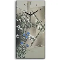 Coloray Wanduhr Uhr Wandbild Leinwand 30x60 Gemälde Asiatischer Mann Blumen Baum Kunst - schwarze Hände