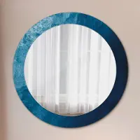 Coloray Ø70cm Spiegel - Glasrahmen mit Aufdruck - Wandspiegel Schlafzimmer - Abstrakt Kunst