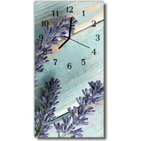 Tulup Glasuhr Wanduhr Küchenuhr Echt-Glas 30x60 Lavendel Lila