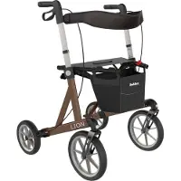 Mobilex Outdoor Rollator Lion mit Schleifbremse Braun Metallic Sitzhöhe 62 cm