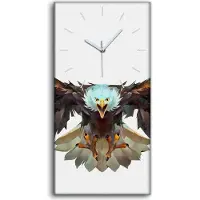 Coloray Wandbild Leinwand Bilder mit Uhr Geräuschlos 30x60 Tier Vogel Adler Kunst - weiße Hände