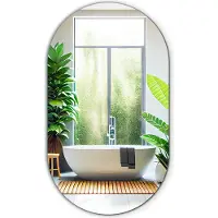 Coloray Ovaler Deko Spiegel – Bad und Schlafzimmer – Boho Stil Hängespiegel – 52 cm x 90 cm