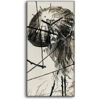 Coloray Dekor Leinwand Uhr Wandbilder 30x60 Malerei Asiatische Abstrakte Kunst - schwarze Hände