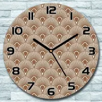 Coloray Wanduhr aus Glas Rund fi 30 Braun und weiß Kunst Quarz Deko Schlafzimmer Büro