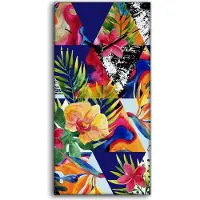 Coloray Wandbild Leinwand Bilder Wanduhr Geräuschlos 30x60 Abstrakte Muster Blumen Kunst - schwarze Hände