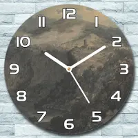 Coloray Wanduhr aus Glas Rund fi 30 See & Bergen Vintage Quarz Deko Schlafzimmer Büro