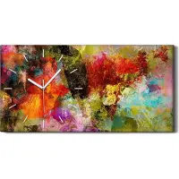 Coloray Küche Wohnzimmer Wand Leinwand Uhr Geräuschlos 60x30 Malerei Abstrakte Kunst - weiße Hände
