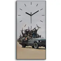 Coloray Wanduhr Bürouhr Leinwand Bild Geräuschlos Kunstdruck 30x60 Kongo Keks Monster - schwarze Hände