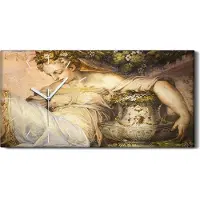 Coloray Küchenuhr Bürouhr Leinwand Uhr 60x30 Malerei Antike Frauen Blumen Kunst - weiße Hände