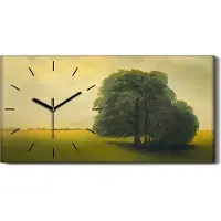 Coloray Dekor Leinwand Uhr Wandbilder Geräuschlos 60x30 Bäume Himmel Feld malen - schwarze Hände