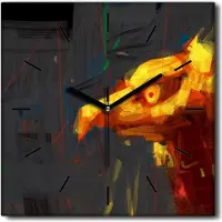 Coloray Uhr auf Leinwand 30x30 cm Wand Uhr Dekoration Wohnzimmer Segeltuch schwarze Hände -Abstraktion Kunstkunst