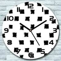 Coloray Wanduhr aus Glas Rund fi 30 Grafik-Quadrate Quarz Deko Schlafzimmer Büro