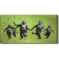 Coloray Wandkunst Leinwand Bild Uhr Geräuschlos Kunstdruck 60x30 Bohnenfeld - schwarze Hände