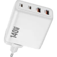 Exlene 140 W Multi-Port-GaN-Ladeger?t PD3.1 3C1A Super-Schnellladekopf Kompakt und tragbar f¹r Mobiltelefone, Wei? 2A2C