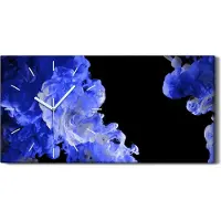 Coloray Dekor Leinwand Uhr Wandbilder Geräuschlos 60x30 Abstrakter Kunst Rauch - weiße Hände