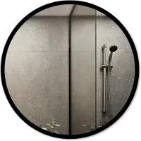 Coloray – Wandspiegel mit Schwarz Rahmen – Rund Spiegel - Glas - Wandmontage - Rund Ø40cm