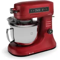 Klarstein Chiara 1600W Küchenmaschine – 5L Edelstahlschüssel, 12 Geschwindigkeiten, LCD-Touch-Display, Leise 72 dB, Spülmaschinenfestes Patisserie-Set, Aluminium-Druckgussgehäuse, Rot