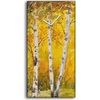 Coloray Leinwand Wanduhr Wandkunst Uhr Geräuschlos Kunstdruck 30x60 Ölgemälde Wald Bäume - weiße Hände