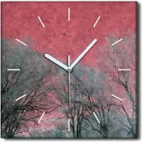 Coloray Uhr auf Leinwand 30x30 cm Wand Uhr Dekoration Wohnzimmer Segeltuch weiße Zeiger -Winterabstraktion.