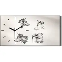 Coloray Dekor Leinwand Uhr Wandbilder Geräuschlos 60x30 Zeichnen von Tieren Kühe Kunst - schwarze Hände