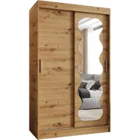 MEBLE KRYSPOL SPOTI 120 Kleiderschrank mit zwei Schiebetüren für Schlafzimmer – moderner Aufbewahrungsschrank mit Kleiderstange und Regalen – 120x200x62cm - Artisan