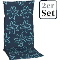 Green Spirit 2er Set Hochlehner Auflage »Bunde«, Motiv - Blume, hellblau