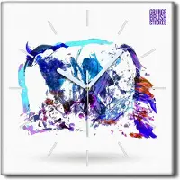 Coloray Uhr auf Leinwand 30x30 cm Wand Uhr Dekoration Wohnzimmer Segeltuch weiße Zeiger -Abstraktion Kunstkunst