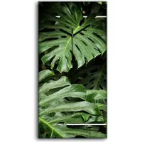 Coloray Dekor Leinwand Uhr Wandbilder 30x60 Gemälde Blüten Pflanzen Monstera Blätter - schwarze Hände