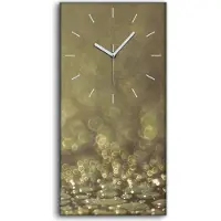 Coloray Wohnzimmer-Bild Leinwand Uhr 30x60 Mann tanzt auf nasser Straße mit Bokeh - weiße Hände