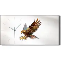Coloray Dekor Leinwand Uhr Wandbilder Geräuschlos 60x30 Tier Vogel Adler Kunst - weiße Hände