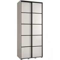 MEBLE KRYSPOL Davos 4 Schrank, zwei Türen - 235,2x120x45 cm - Weiß Weiß Schwarz