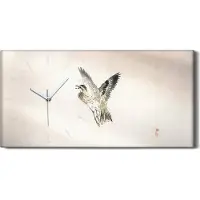 Coloray Dekor Leinwand Uhr Wandbilder 60x30 Malerei Asiatische Tier Vogel Kunst - weiße Hände