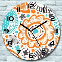 Coloray Wanduhr aus Glas Rund fi 30 Pastellfarben Blumen Quarz Deko Schlafzimmer Büro