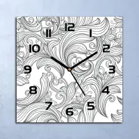 Coloray Wanduhr Echt-Glas-Küchenuhr Vintage Blumen Quarz Lautlos 30x30 Deko Bilder