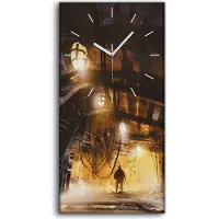 Coloray Dekor Leinwand Uhr Wandbilder 30x60 innerhalb des Minenschachtes mit Nebel - weiße Hände