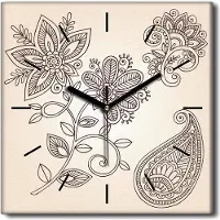 Coloray Uhr auf Leinwand 30x30 cm Wand Uhr Dekoration Wohnzimmer Segeltuch schwarze Hände -Exotische Bananen