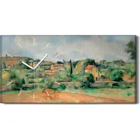 Coloray Wandkunst Leinwand Bild Uhr Geräuschlos 60x30 Die Bellevue Ebene Die rote Erde - weiße Hände