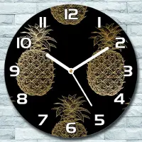Coloray Wanduhr aus Glas Rund fi 30 Ananas Quarz Deko Wohnzimmer Büro