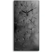 Coloray Wandkunst Leinwand Bild Uhr 30x60 Malerei Abstrakte Löwenzahn Wassertropfen - schwarze Hände