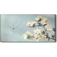 Coloray Dekor Leinwand Uhr Wandbilder 60x30 Malerei Asiatischer Blumen Zweig Kunst - weiße Hände
