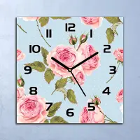 Coloray Wanduhr Echt-Glas-Küchenuhr Englische rosa grün Quarz 30x30 Deko Bilder