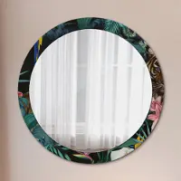 Coloray Spiegel - Mirror zum Wandspiegel Schlafzimmer – Schminkspiegel- Dschungel Wald- Ø90cm