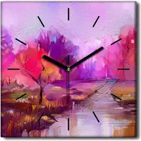 Coloray Uhr auf Leinwand 30x30 cm Wand Uhr Dekoration Wohnzimmer Segeltuch schwarze Hände -Landschaft von Las Park