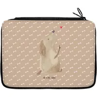 Mr. & Mrs. Panda Etui Hund Liebe - Hundeglück - Geschenk, Hunde, Schulmäppchen, Federmappe, Federmäppchen, Schlampermäppchen, Federtasche, Sprüche, Herz