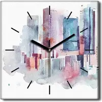 Coloray Uhr auf Leinwand 30x30 cm Wand Uhr Dekoration Wohnzimmer Segeltuch schwarze Hände -Landschaftsarchitektur