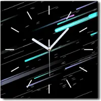 Coloray Uhr auf Leinwand 30x30 cm Wand Uhr Dekoration Wohnzimmer Segeltuch weiße Zeiger -Kunst Neonlicht.