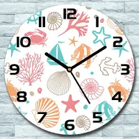Coloray Wanduhr aus Glas Rund fi 30 Bunte Unterwasserwelt Quarz Deko Schlafzimmer Büro