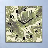 Coloray Wanduhr Echt-Glas-Küchenuhr Tropisch Vintage Quarz Lautlos 30x30 Deko Bilder